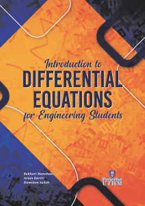 Introduction to Differential Equations for Engineering Students 